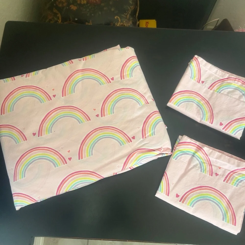 Pottery Barn Kids Rainbow Duvet Full/Queen with 2 Shams